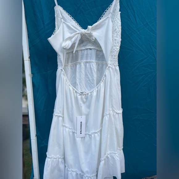 White Lace Trim Dress NWT - Picture 3 of 5